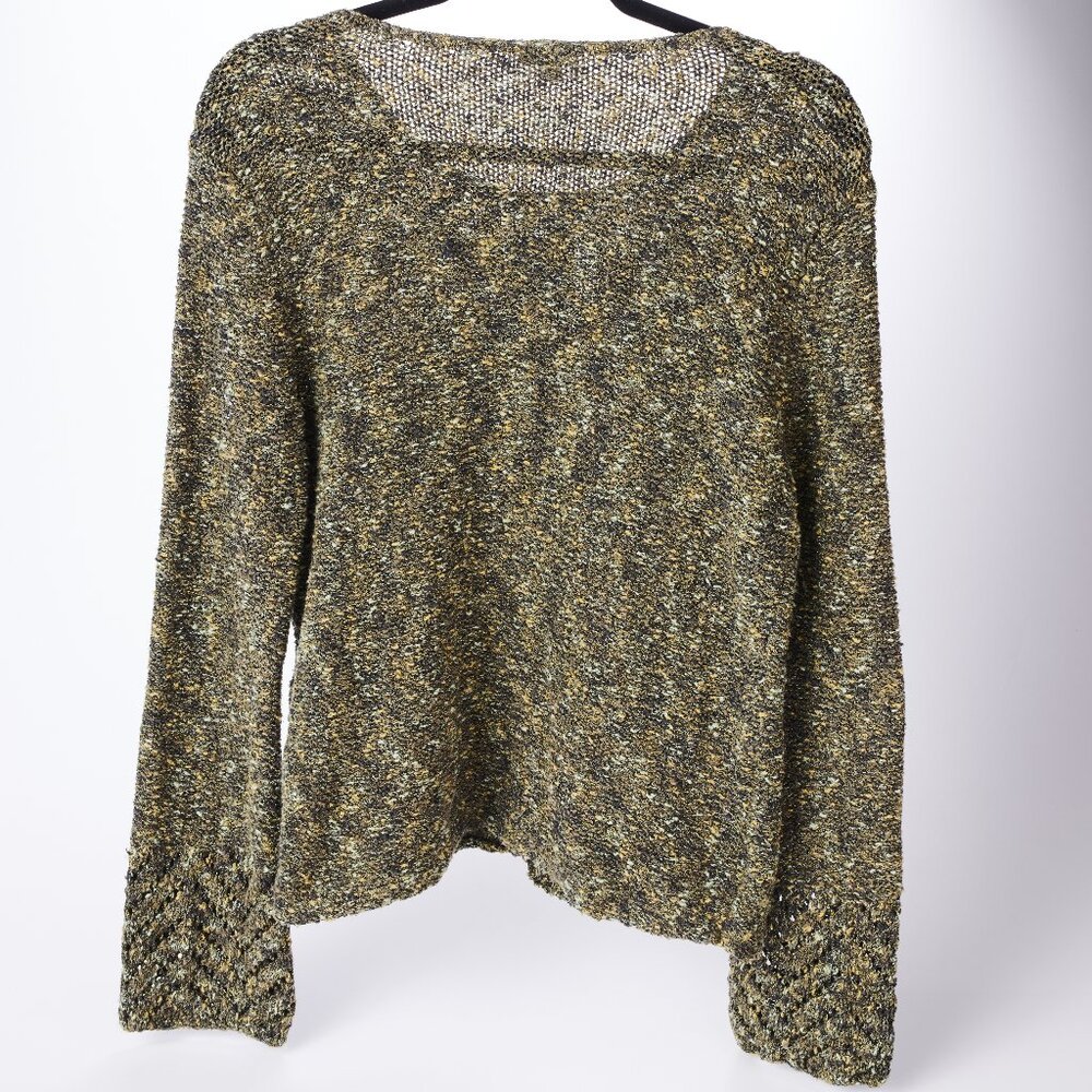 J.Jill Green Multi Colored Sweater   Size Medium